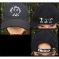 Printed black cap with motorcycle design - Christian design Proud Christian biker