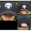 Printed black cap with punisher front and sides designs