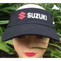 Black Ladies visor cap with motorcycle design Suzuki
