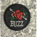 Hearts with arrow Buzz badge patch