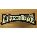 Live to ride eagle patch in yellow 17.5cm x 6cm