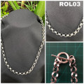 ROL03 Rolo 8mm link stainless steel  Necklace 60cm (Not bulky link size)