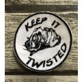 Keep it twisted  badge patch in white