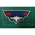 Top gun badge patch with plane front view