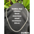 CUR01 Curb stainless steel flat Necklace 60cm (Not bulky link size)
