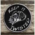 Keep it twisted  badge patch in black