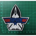 Top gun badge patch with plane top view