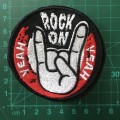 Rock on Peace sign  patch badge