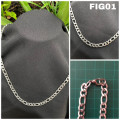 FIG01 Figaro stainless steel flat Necklace 60cm (Not bulky link size)