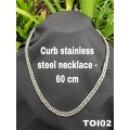 TOI02 Curb stainless steel Necklace 60cm (Not bulky link size)