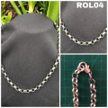 ROL04 Rolo 6mm link stainless steel  Necklace 60cm (Not bulky link size)