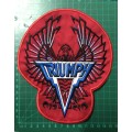 BDG935 Triumph badge patch on RED 19cm x 16.5cm