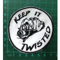 Keep it twisted  badge patch in white