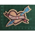 R20 bargain Peace love heart and arrow patch