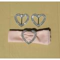 HEART SHAPED DIAMANTE LOOKING NAPKIN HOLDERS PACK OF EIGHT
