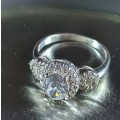 Sterling Silver Genuine .925  dress ring with 34 cubic zirconia **STOCK ON HAND**