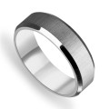 8MM wide Bevelled Sterling Silver Band With brushed centre