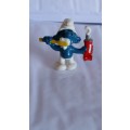 1979 SCHLEICH 20064 -  TOOTHPASTE SMURF - PEYO - MADE IN HONG KONG