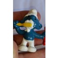 1979 SCHLEICH 20064 -  TOOTHPASTE SMURF - PEYO - MADE IN HONG KONG