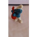 1969 SCHLEICH 20033 - LUTE SMURF (RED LUTE) - PEYO- MADE IN WEST GERMANY
