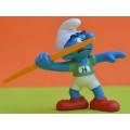2011 SCHLEICH 20744  - JAVELIN THROWER SMURF - PEYO - MADE IN GERMANY