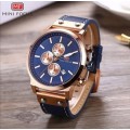 2019**MINI FOCUS**FULL CHRONOGRAPH MEN'S WATCH WITH LEATHER BUCKLE STRAP