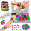 LOOM BAND 4200 ACCESSORY CASE RAINBOW COLOR GLITTER RUBBER CRAFT MAKING KIT