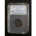 2000 Mandela Smiley R5 Coin SANGS Graded AU53