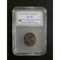 2000 Mandela Smiley R5 Coin SANGS Graded AU55
