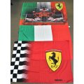 FERRARI - THREE BIG FLAGS 1.4m x1m - 2x Official Licensed Ferrari Flags Plus Italian Flag