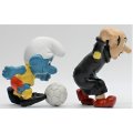 20416 & 20418 - "New" Soccer Smurf & Chasing Gargamel - Hand-Painted Original