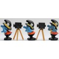 40217 - 3x Different Photographer SuperSmurfs - Unboxed Incomplete - Hand-Painted Originals