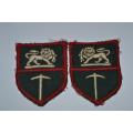 Pair of Rhodesian Army arm patches.