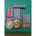 SANDF Full size and Miniature medal group. General service and Mandela medals.