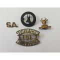 South African Infantry badges. Later cap.