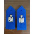 Beautiful Italian Colonial Police pair of shoulder boards with badges.