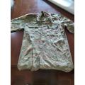 South West African Police Camo shirt with hole. Very worn and thin.