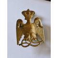 WWII Italian Colonial Police Cap badge 45 x 80 mm. Screw posts intact.