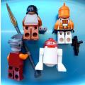 FOUR LEGO FIGURINES, HEIGHT CA 4,5 cm.BID IS FOR ALL