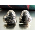 engraved vintage earrings. sterling silver. unused