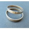 2 FLAT STERLING SILVER BANDS