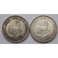 x2 1948 SA Union Silver Crowns/ 5 Shillings **Bid per coin to take both**