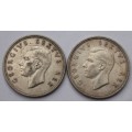 x2 1948 SA Union Silver Crowns/ 5 Shillings **Bid per coin to take both**