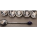 X6 Silver Plated Coffee bean Teaspoons