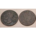 1749 and 1776 Half pennies from Ireland - Rare (one bid for both)
