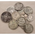Lot Of Sliver British coins Late 1800,s till 1920,s