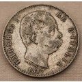 1887 Silver 1 LIRE from Italy