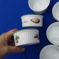 6 Apilco Porcelaine France `Elysian Garden` ramekins in perfect condition