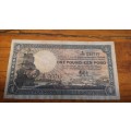 South African bank note: One Pound 1947