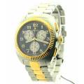 CROTONt TWO TONE STAINLESS STEEL GENTS CHRONOGRAPH WATCH